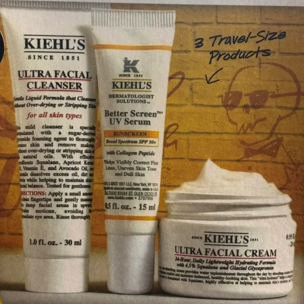 Kiehl's Destination Radiant Skincare Gift Set 3pc Set NEW